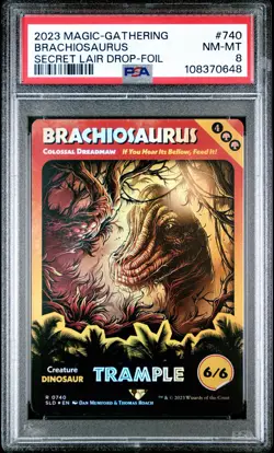 MTG Brachiosaurus - Colossal Dreadmaw (Rainbow Foil) Secret Lair Drop Foil PSA 8 - Image 1
