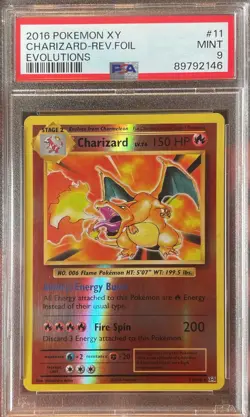 2016 Pokemon XY Evolutions Charizard Reverse Foil Holo PSA 9 #11 - Image 1