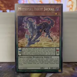 1ST EDITION MYTHICAL BEAST JACKAL 1996 EXFO-EN022 YUGIOH CARD (LP/MP) - Image 3