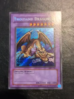 Yu-Gi-Oh! SECRET RARE CARD THOUSAND DRAGON MRD-143 1996 VINTAGE PRINT NM/VLP - Image 1
