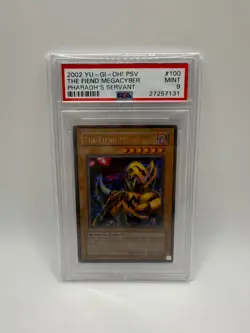 2002 YU-GI-OH! THE FIEND MEGACYBER  (PSV-100 PHARAOH'S SERVANT) PSA 9 MINT - Image 1