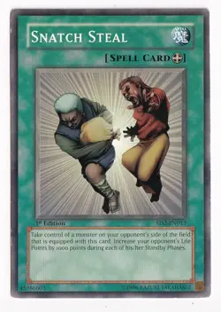 Yu-Gi-Oh! Snatch Steal Common SD2-EN013 Moderately Played 1st Edition - Image 1