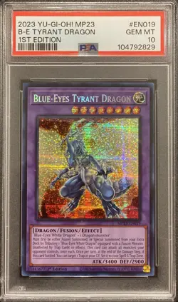 2023 PSA 10 YUGIOH DUELING HEROES MP23 1ST ED SECRET BLUE EYES TYRANT DRAGON 💎 - Image 1