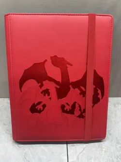 Ultra Pro Pokemon TCG Charizard 9 Pocket Leather Binder Red 360 Card Capacity - Image 1