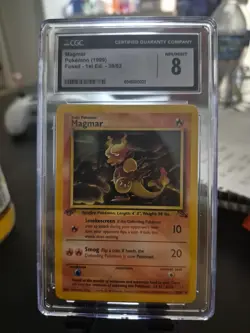 Magmar Pokemon Card 1999 Fossil 1st Edition CGC Graded 8 - Image 1