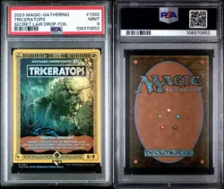 2023 MTG SECRET LAIR DROP FOIL #1392 TRICERATOPS PSA 9 - Image 3