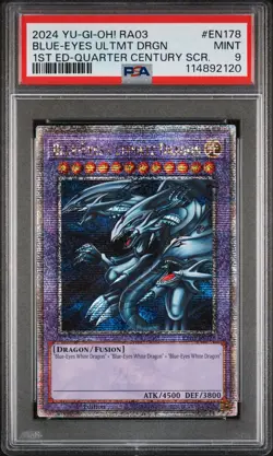 Yugioh! Blue-Eyes Ultimate Dragon RA03-EN178 Quarter Century Rare PSA 9 MINT - Image 1