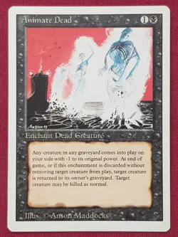 Magic The Gathering REVISED EDITION ANIMATE DEAD black card MTG - Image 1