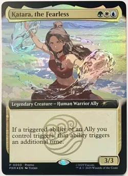 2025 SDCC Katara, the Fearless Avatar MTG Magic The Gathering Promo Card IN HAND - Image 1