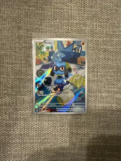 PokÃ©mon Riolu TCG Card 215/198 Scarlet Violet Base Set Illustration Rare NMï¿¼ - Image 2