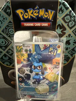 PokÃ©mon Riolu TCG Card 215/198 Scarlet Violet Base Set Illustration Rare NMï¿¼ - Image 5
