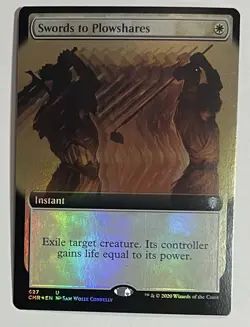 MTG: Commander Legends Swords To Plowshares Uncommon Foil Ext Art CMR 627 - Image 1