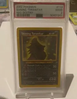 2002 Pokemon Neo Destiny Shining Tyranitar #113 PSA 2 - Image 1