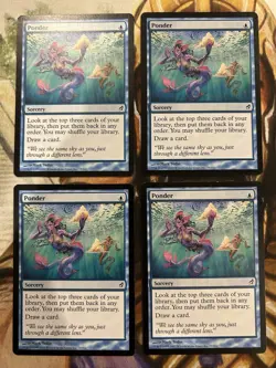 4x MTG Ponder Lorwyn English Non-Foil Playset - NM/LP - Image 1