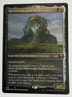 MTG: Commander Legends Karametra, God Of Harvests Mythic Foil Etched CMR 522 - Image 1