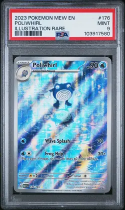 2023 Pokemon Mew en 176 Poliwhirl Illustration Rare PSA 9 Mint PokÃ©mon TCG 151 - Image 1
