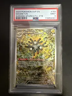 2024 POKEMON SVP EN-SV POKEMON CENTER ETB BLACK STAR PROMO #159 MAGNETON PSA 9 - Image 1