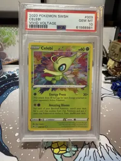 PSA 10 Amazing Rare Celebi 2020 Pokemon Vivid Voltage Holo 9/185 Gem Mint - Image 1