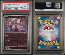 PSA 10 Mewtwo 150/165 Master Ball Reverse Holo Japanese 151 Pokemon GEM MINT - Image 3