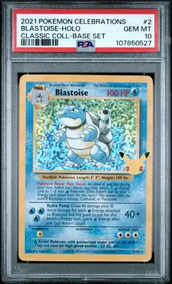 2021 Pokemon Celebrations Blastoise Holo PSA 10 Gem Mint Card - Image 1