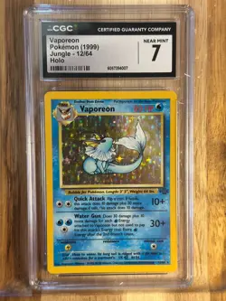POKEMON | VAPOREON JUNGLE 12/64 HOLO 1999 [CGC 7] NEAR MINT - Image 1