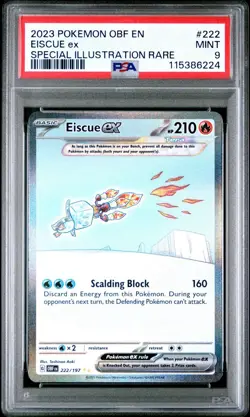 2023 POKEMON OBF EN-OBSIDIAN FLAMES SPECIAL ILLUSTRATION RARE EISCUE EX PSA 9 - Image 1
