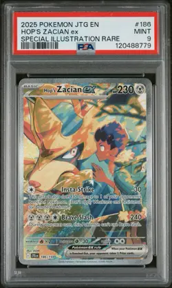 2025 Pokemon Journey Together Special Illustration Rare 186 Hopâ€™s Zacian (PSA 9) - Image 1