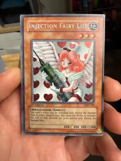 YUGIOH 1st Edition Legacy of Darkness INJECTION FAIRY LILY LOD-100 Secret Rare - Image 1