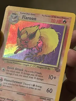 PokÃ©mon TCG Flareon Jungle 3/64 Holo Unlimited Rare Card Vintage Near Mint - Image 5