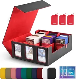 Card Storage Box for Trading Cards, 1800+ Commander Deck Box for MTG with Displa - Image 10