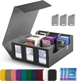 Card Storage Box for Trading Cards, 1800+ Commander Deck Box for MTG with Displa - Image 11