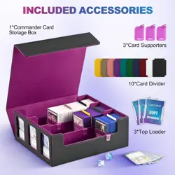 Card Storage Box for Trading Cards, 1800+ Commander Deck Box for MTG with Displa - Image 3