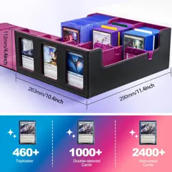 Card Storage Box for Trading Cards, 1800+ Commander Deck Box for MTG with Displa - Image 4
