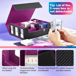 Card Storage Box for Trading Cards, 1800+ Commander Deck Box for MTG with Displa - Image 5