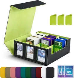 Card Storage Box for Trading Cards, 1800+ Commander Deck Box for MTG with Displa - Image 9