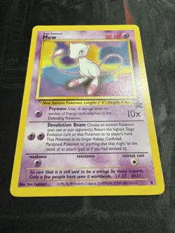 2000 WOTC Black Star Promo Pokemon League Card Mew 8 - Image 2