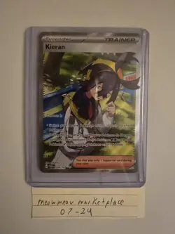 PokÃ©mon TCG Kieran Holo Ultra Rare Card 206/167 Twilight Masquerade - Image 1