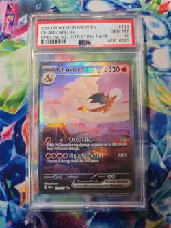 PokÃ©mon TCG Charizard EX 183/165 Scarlet & Violet 151 Card PSA 10 - Image 1