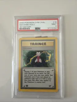 Pokemon 2000 1st Edition Gym Challenge Giovanni Trainer Holo PSA 9 - Image 1
