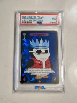 PSA 9 Vibes TCG X PSA Prosperous Penguin SDCC 2025 Exclusive Promo Card - Image 3