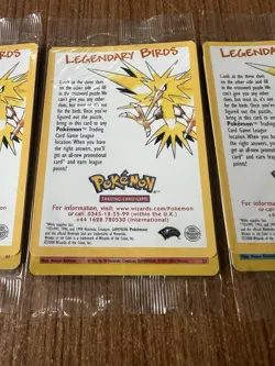 Sealed Set of 3 Pokemon Movie Promo Legendary Birds Moltres, Zapdos & Articuno - Image 12