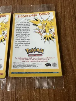 Sealed Set of 3 Pokemon Movie Promo Legendary Birds Moltres, Zapdos & Articuno - Image 13