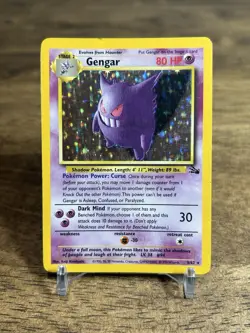 1999 Gengar Fossil Unlimited Holo 5/62 Rare Vintage WOTC Pokemon Card - Image 1
