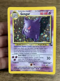 1999 Gengar Fossil Unlimited Holo 5/62 Rare Vintage WOTC Pokemon Card - Image 3