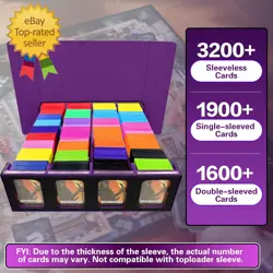 MTG Trading Card Storage Box Fits 3200+ Cards, Commander Deck Case, 4 Display Wi - Image 2