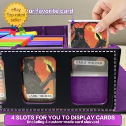 MTG Trading Card Storage Box Fits 3200+ Cards, Commander Deck Case, 4 Display Wi - Image 3