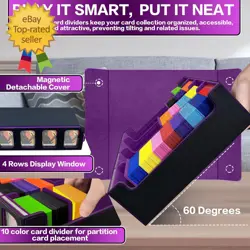 MTG Trading Card Storage Box Fits 3200+ Cards, Commander Deck Case, 4 Display Wi - Image 4