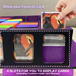 MTG Trading Card Storage Box Fits 3200+ Cards, Commander Deck Case, 4 Display Wi - Image 5