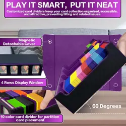 MTG Trading Card Storage Box Fits 3200+ Cards, Commander Deck Case, 4 Display Wi - Image 6