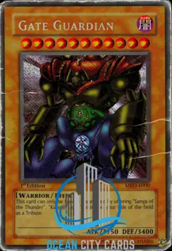 Yugioh Gate Guardian MRD-E000 Secret Rare 1st Edition Reverse Error HP - Image 1
